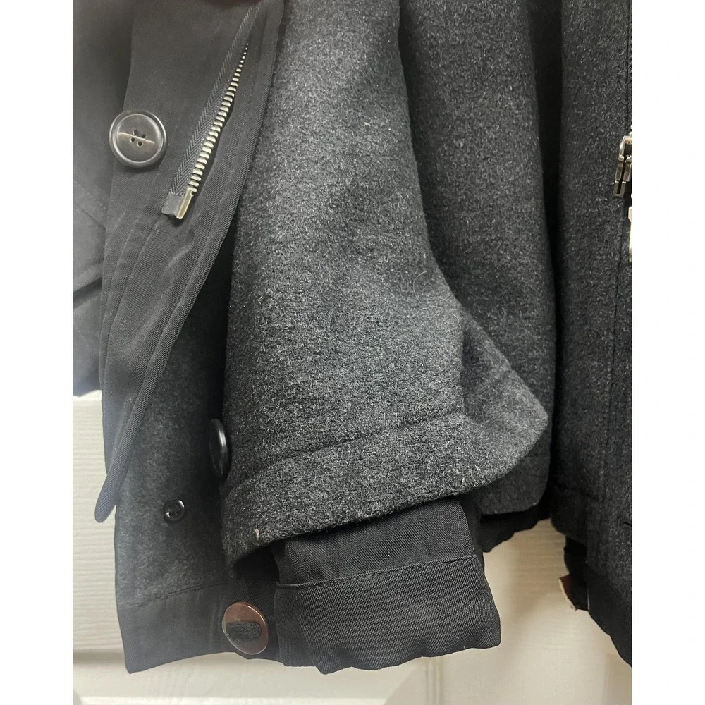 Hugo Boss Coat Mens 54 XL Black Wool Blend SIMA-W Made Portugal Detachable Liner